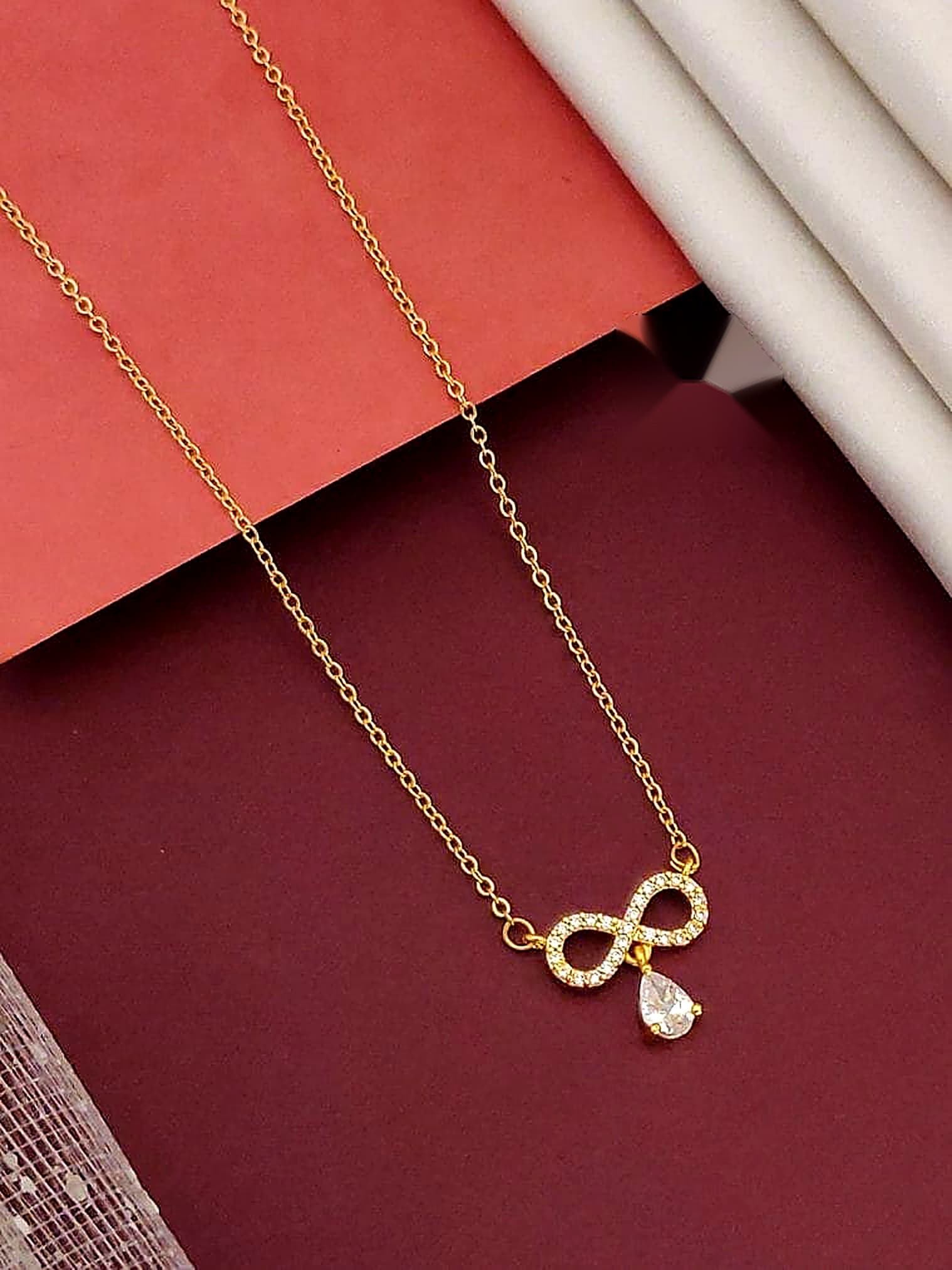 Eternity Infinity Loop & Teardrop Pendant Chain